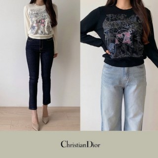 디* 23FW EMBROIDERY LONG SLEEVE ROUND KNIT (여성)