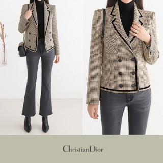 디* 23FW CROP WOOL HOUNDTOOTH BLAZER (여성)