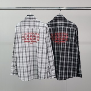 [MM] 레드넘버 오버 체크 셔츠